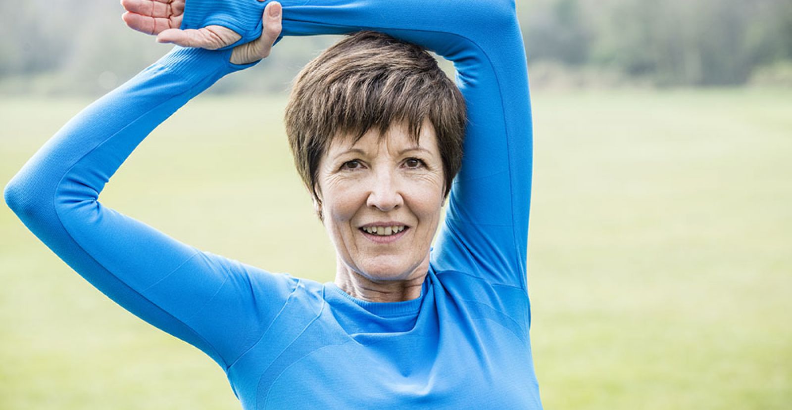 middle aged women stretching